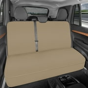 Motor Trend AquaShield Waterproof Rear Split Bench Seat Covers for Trucks Rear Seat Cover Only - Beige Car Seat Covers, Back Seat Covers Only - Durable Neoprene Spill Resistant for Kids & Dogs