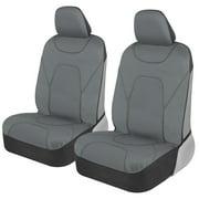 Motor Trend AquaShield Car Seat Covers for Front Seats, Solid Gray Waterproof Seat Covers for Cars Trucks SUV