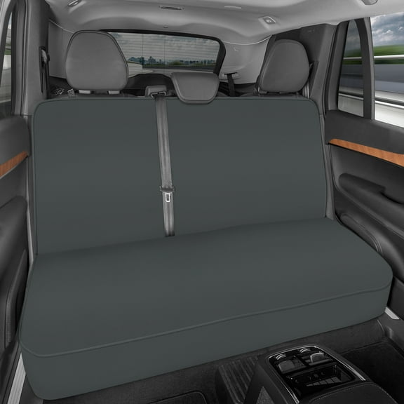 Motor Trend AquaShield Waterproof Rear Split Bench Seat Covers for Trucks Rear Seat Cover Only - Gray Car Seat Covers, Back Seat Covers Only - Durable Neoprene Spill Resistant for Kids & Dogs