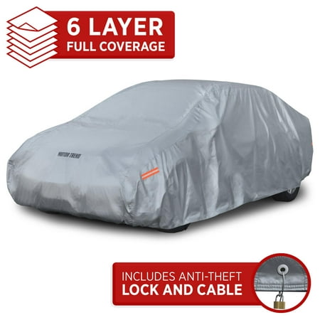 Motor Trend Car Cover 7 Series Defender Pro - All Weather Protection - Water, Snow, Win and UV Proof - Ultra Heavy 6 Layers (up to 157")