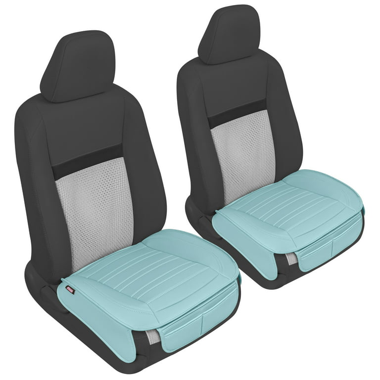 Motor Trend Car Seat Covers for Auto Truck SUV, Mint Faux Leather Front  Seat Covers for Cars, 2-Pack Padded Car Seat Protector Cushion 