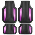 thumbnail image 1 of Motor Trend ChromeTech Car Floor Mats Full Set - Durable Rubber Floor Mats for Cars with Two Tone Accent, All Weather Interior Protection for Front and Rear with Non-Slip Backing, Black & Pink, 1 of 9