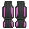 thumbnail image 1 of Motor Trend ChromeTech Car Floor Mats Full Set - Durable Rubber Floor Mats for Cars with Two Tone Accent, All Weather Interior Protection for Front and Rear with Non-Slip Backing, Black & Pink, 1 of 9