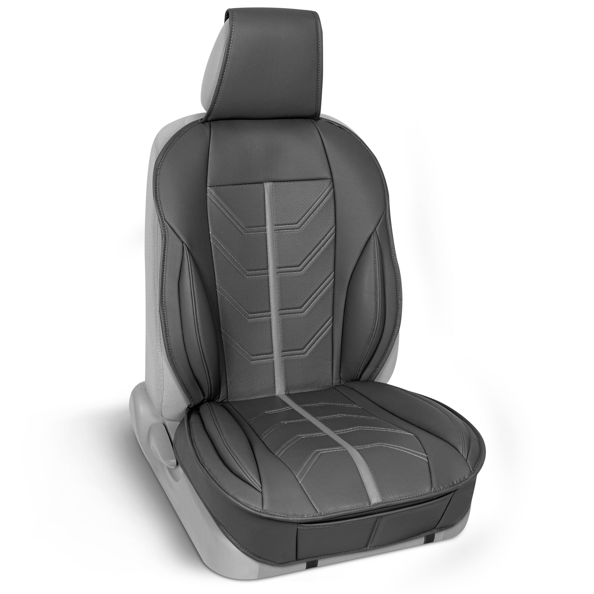 Motor Trend ComfortDrive Deluxe Faux Leather Front Seat Cover for Car Truck  Van  SUV, Piece Gray – Premium Ergonomic Padded Seat Cover Cushion for Front  Seats with Extended Coverage