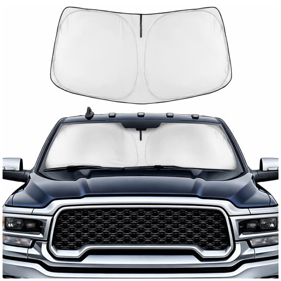 Motor Trend Custom Fit Dodge Ram 2500 & 3500 Windshield Sun Shade (2010-2026) - Foldable Pop-Up Front Car Windshield - UV Sun Visor Interior Protector - Dodge Truck Sunshade for Ram 2500 Accessories