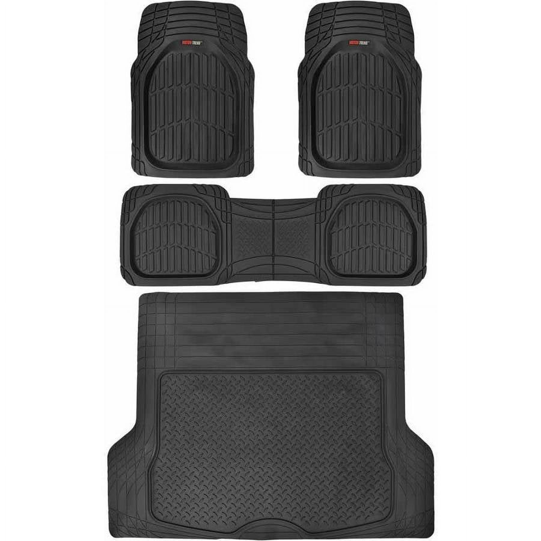 Motor Trend DeepDish Car Floor Mats Piece with Cargo Trunk Mat, Large,  100 Percent Odorless Clean Rubber, Colors