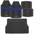 thumbnail image 1 of Motor Trend DualFlex Blue Floor Mats for Cars & Cargo Mat Full Set - All Weather Front & Rear Rubber Automotive Floor Mats & Cargo Liner for SUV, Car, & Van - Interior Trunk Mat & Floor Cover, 1 of 7