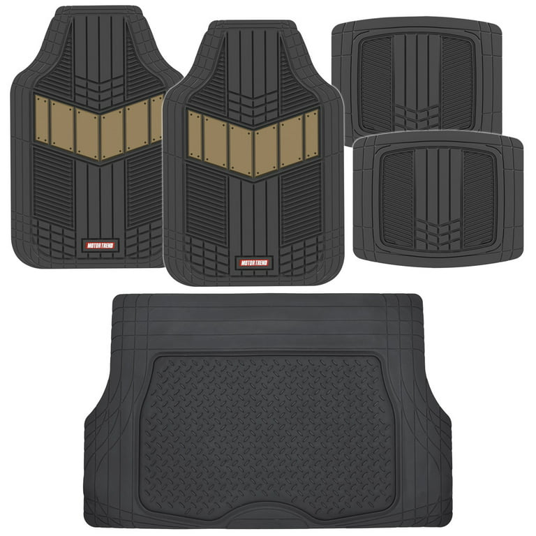 Motor Trend DualFlex Heavy Duty Rubber Car Floor Mats with Cargo Trunk  Liner - All Weather Protection 