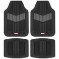 thumbnail image 1 of BDK 3-Piece Gray Rubber Floor Mats (Front + Rear), Heavy Duty Universal Fit Liners for Cars SUVs Trucks Vans, All Weather Protection Anti-Slip Nibs, Flexible Contours Fits Most Vehicles, 1 of 10