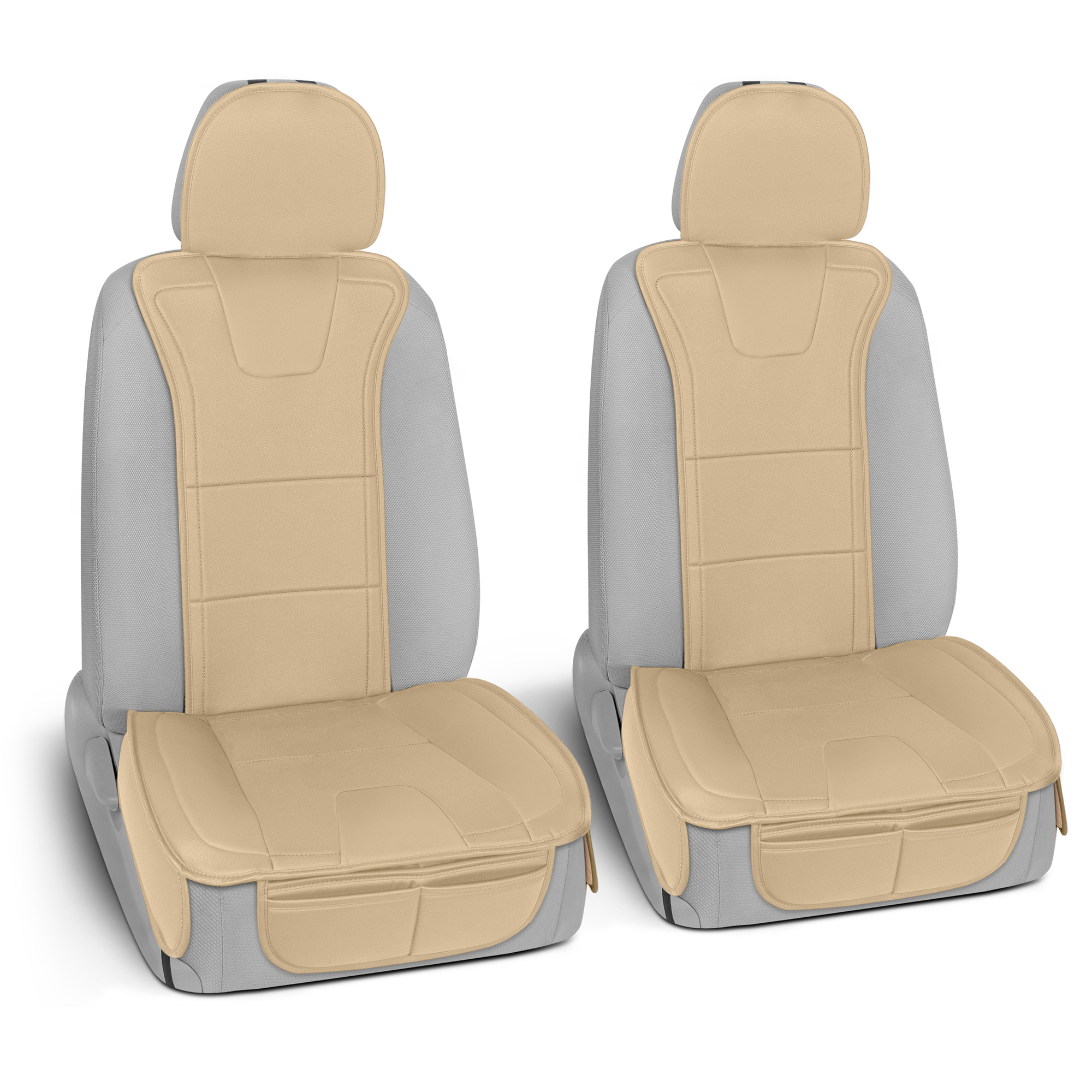 Car Front 2-Seat Covers Faux Leather Front Row Pad For Honda Pilot 2005-2016