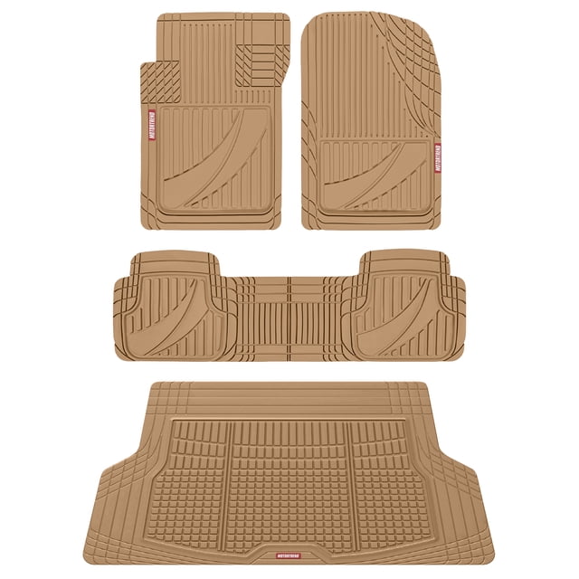 Motor Trend FlexTough Advanced Beige Rubber Car Floor Mats with Cargo ...