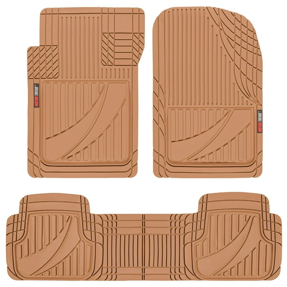 Motor Trend FlexTough Advanced Performance Mats - 3pc Rubber Floor Mats for Car SUV Auto All Weather Plus - 2 Front & Rear Liner