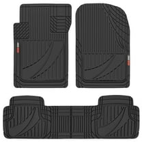 Motor Trend FlexTough™ Advanced Black Rubber Car Floor Mats – Heavy Duty Trim to Fit All Weather Floor Mats for Cars Truck SUV - Automotive Car Interior Floor Liner Protection - Universal Fit