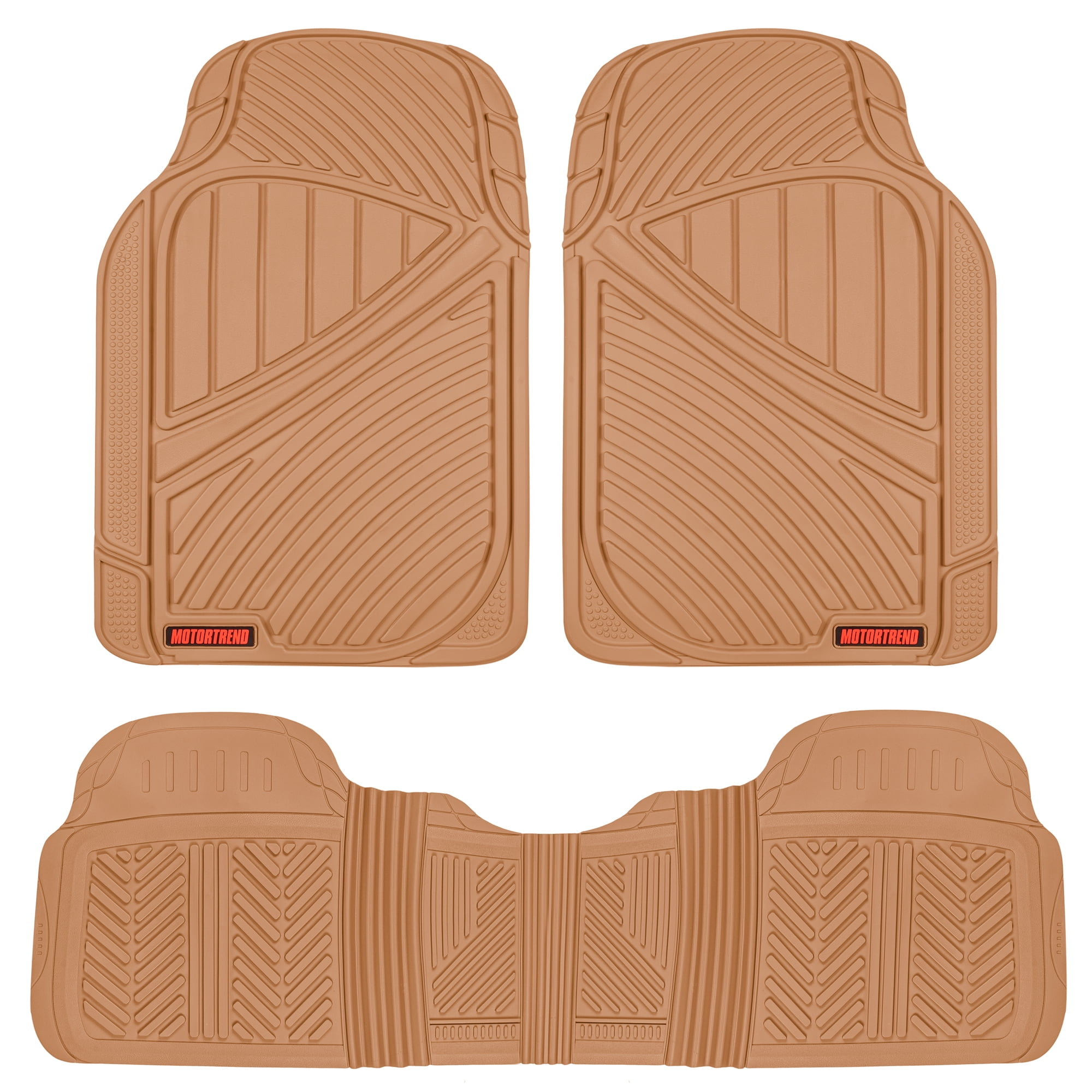 Motor Trend FlexTough Baseline Car Rubber Floor Mats Odorless Heavy Duty Fit for Sedan SUV Van Truck Beige Walmart