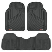 Motor Trend FlexTough Baseline Car Rubber Floor Mats Odorless Heavy Duty Fit for Sedan SUV Van Truck (Black)