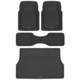 thumbnail image 1 of Motor Trend FlexTough Black Rubber Car Floor Mats with Trunk Cargo Liner, All Weather, 1 of 8