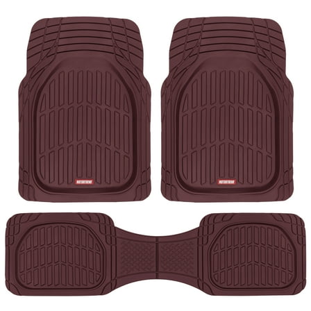 BDK Red All Weather Heavy Duty Car Floor Mats Interior Liners for Auto Van Truck SUV, Heavy Duty All Weather Protection, Fits Front & Rear