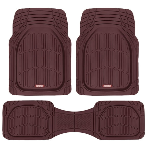 BDK Red All Weather Heavy Duty Car Floor Mats Interior Liners for Auto Van Truck SUV, Heavy Duty All Weather Protection, Fits Front & Rear