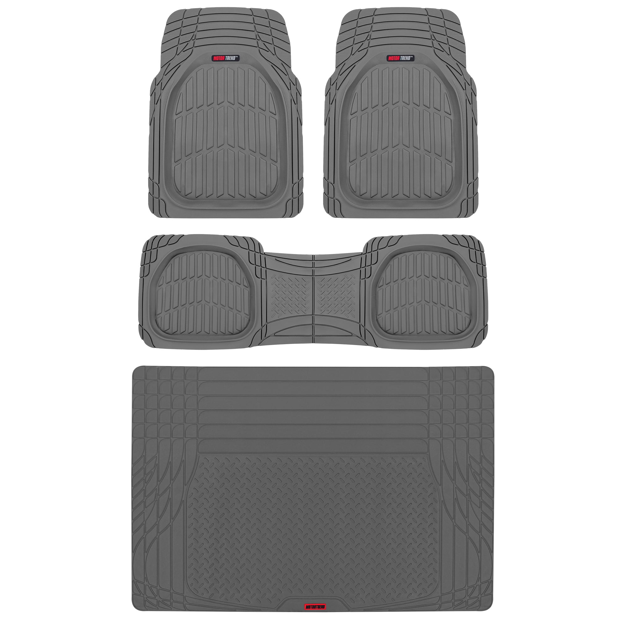 Motor Trend FlexTough Contour Heavy Duty Rubber Car Floor Mats with