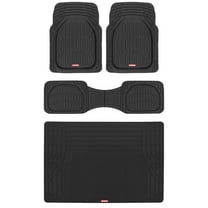 Motor Trend FlexTough Contour Heavy Duty Rubber Car Floor Mats with Cargo Liner - All Weather Full Set Front & Rear Floor Mats fits Most Cars Truck SUV, Automotive Floor Mats