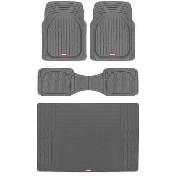 Motor Trend FlexTough Contour Heavy Duty Rubber Car Floor Mats with Cargo Liner - All Weather Full Set Front & Rear Floor Mats fits Most Cars Truck SUV, Automotive Floor Mats