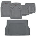 thumbnail image 1 of Motor Trend FlexTough Deep Dish Heavy Duty Rubber Floor Mats & Cargo Liner For Trunk All Weather (Gray) - Complete Coverage Set, 1 of 9