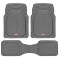 thumbnail image 1 of Motor Trend FlexTough Deep Dish Rubber Car Floor Mats, Heavy Duty All-Weather Set, Trim-to-Fit Anti-Slip Contour Liners, for Car SUV Truck Van, Gray, 1 of 8