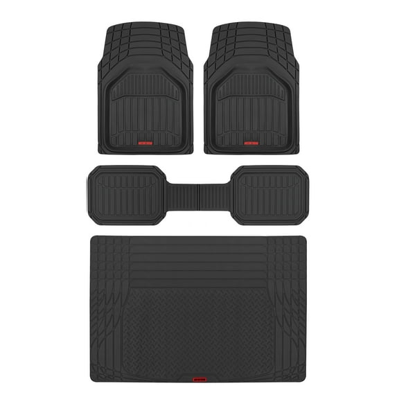 Motor Trend FlexTough Defender Car Floor Mats & TrunkShield Cargo Liner Set - Next Generation Deep Dish Heavy Duty Contour Liners for Car SUV Truck & Van-All Weather Protection