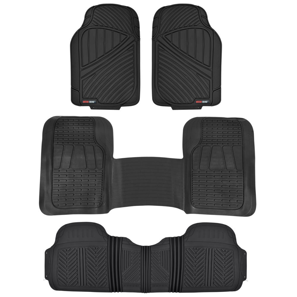Motor Trend FlexTough Floor Mats for Car SUV and Van 3 Rows, Odorless EcoClean Liners, 3 Colors - image 1 of 10