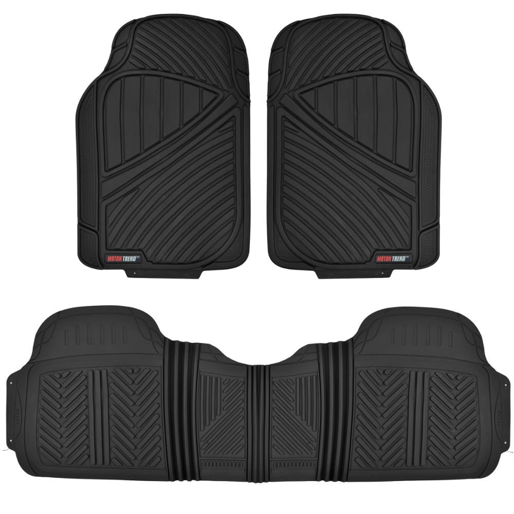 Motor Trend FlexTough Heavy Duty Rubber Car Floor Mats, 100% Odorless & All Weather