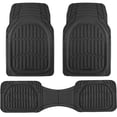 thumbnail image 1 of Motor Trend FlexTough LITE Rubber Car Mats Full Set - All Weather Floor Mats for Trucks, Cars & SUVs - Automotive Waterproof Black Car Floor Mats For Cars Interior Accessories Universal Trim-to-Fit, 1 of 9