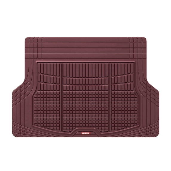 Motor Trend FlexTough Rear Car Cargo Trunk Mat, Heavy Duty Trimmable Liner, All-Weather No-Slip Grip, Universal for SUV Van Truck, Burgundy