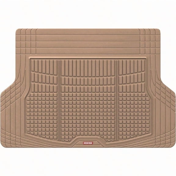 Motor Trend FlexTough Rear Cargo Mat HeavyDuty Trimmable Car Trunk Mat for Back of SUV Universal Rear Cargo Liner for SUV Flexible Trunk Liner Automotive Floor Mats Cargo Liners Beige
