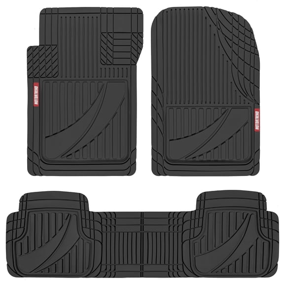 Motor Trend Flextough Advanced Performance Front Floor Mats, Waterproof, Black 3 Piece