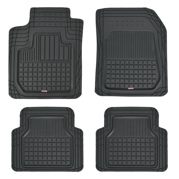 Motor Trend Flextough Semi-Custom Fit Car Floor Mats for Coupe Sedan Van SUV & Truck - Odorless Heavy Duty Rubber Floor Liners 4 Pieces Set - Trimmable (Black) (MT180)