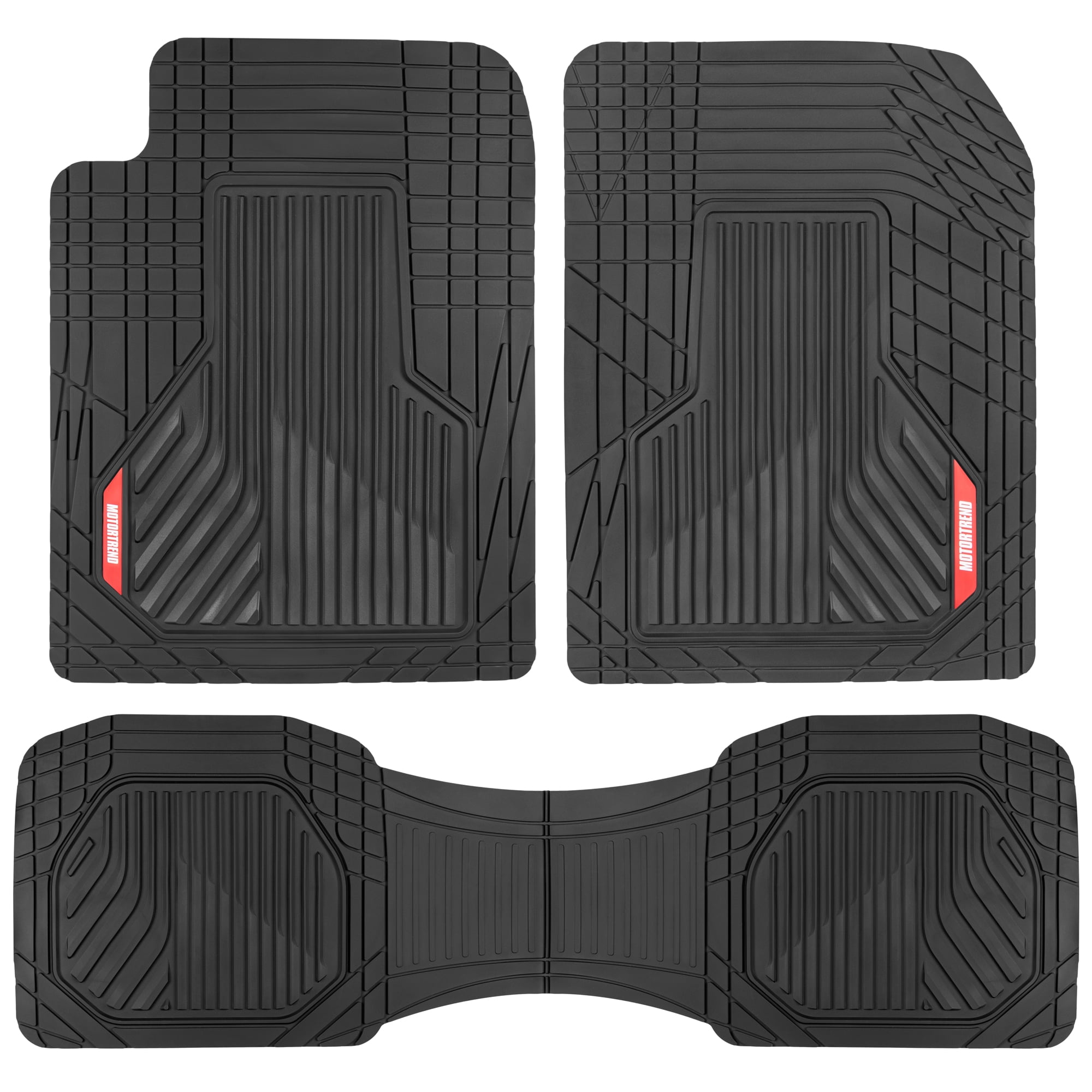 Motor Trend Floor Mats for Car Truck SUV Raised Ridge Heavy Duty All Weather Car Floor Mats for Auto Total Protection Black Walmart
