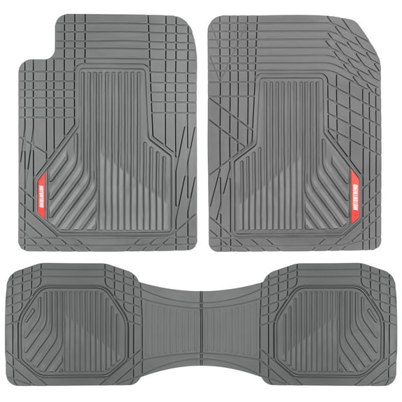 Motor Trend Floor Mats for Car, Truck, SUV - Raised Ridge Heavy Duty All Weather Car Floor Mats for Auto, Total Protection, Gray