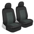 Motor Trend GrandPrix Seat Covers for Cars, 2Pack Gray Tire Tread Embossed Car Seat Covers for