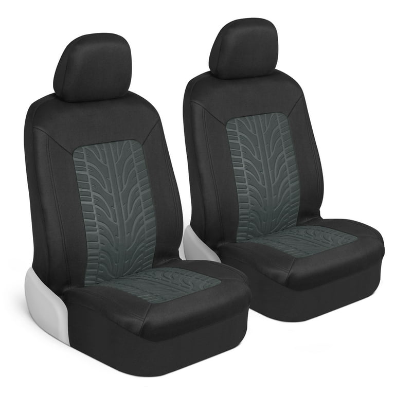 Car Seat Cushions Black Faux Leather (2-Pack) for Auto Truck Van