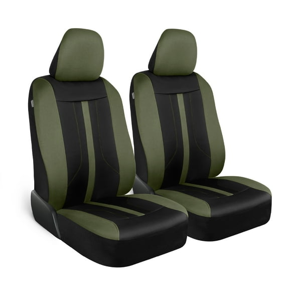 Motor Trend Green Cloth Car Seat Covers for Front Seats – Premium Automotive Bucket Seat Covers, Made for Vehicles with Removable Headrests, Interior Covers for Car Truck Van SUV