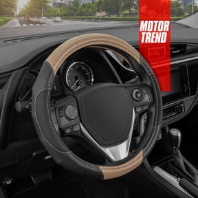 Motor Trend GripDrive Carbon Fiber Series - Steering Wheel Cover for Car & SUV - Synthetic Leather Comfort Grip Handles
