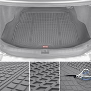 Motor Trend Heavy Duty FlexTough, All Weather Protection, Trunk Floor Mat, Fits Various Cars - Black