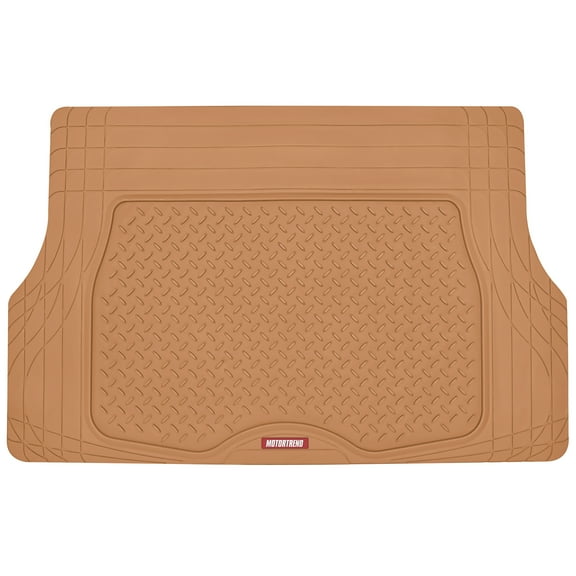 Motor Trend Heavy Duty Utility Car Cargo Trunk Mat, Trimmable All-Weather Liner, Universal Auto Cargo Protection, for Truck SUV Van, Beige