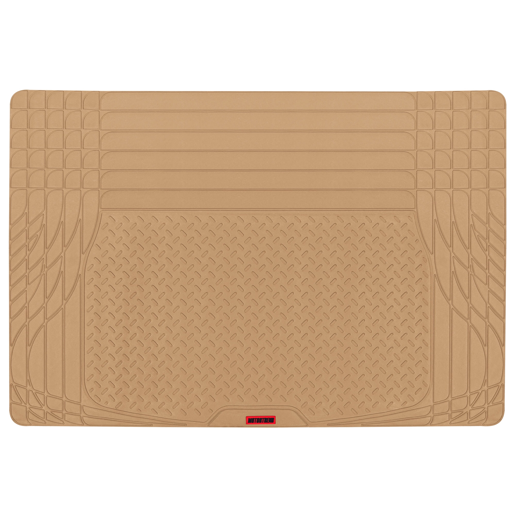 Motor Trend Heavy Duty Utility Cargo Liner Floor Mats for Car Truck SUV, Universal Trimmable to Fit, Foldable, Cargo & Trunk All Weather Protection, Beige (MT-786-BG)