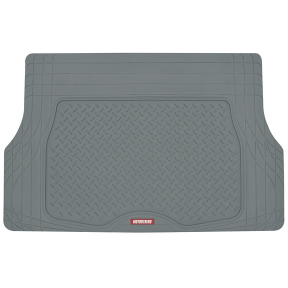 Motor Trend Heavy Duty Utility Cargo Liner Floor Mats for Car Truck SUV, Trimmable to Fit Trunk, All Weather Protection Gray