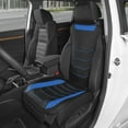thumbnail image 1 of Motor Trend LuxeFit Blue Faux Leather Front Seat Cover for Cars Trucks SUV, 1 Piece Set ‚ Padded Car Seat Protector, 1 of 7