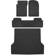Motor Trend MT-793 Premium FlexTough Advanced Performance Rubber Car Floor Mats, Universal Front & Rear Combo Set with Trunk Cargo Mat Liner for Car Sedan SUV Van, Heavy Duty All Weather Trim To Fit