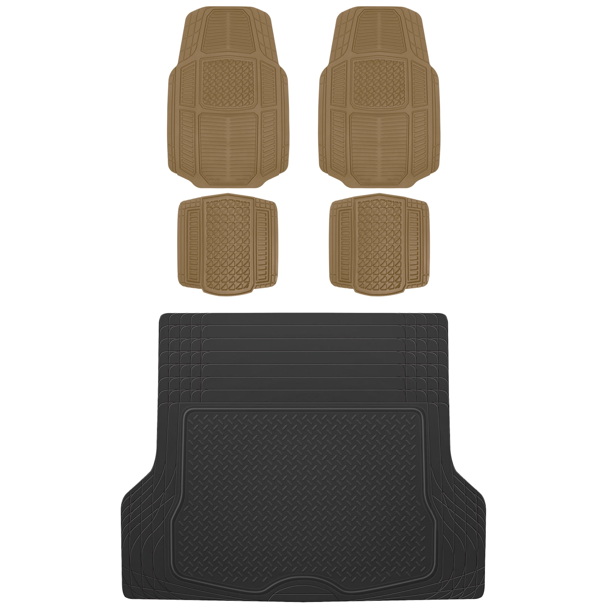 Motor Trend MT-824 Armor-Tech Rubber Car Floor Mats, Universal Front ...