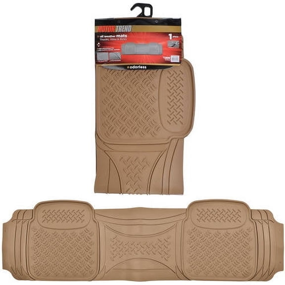 Motor Trend Odorless 1 Piece Floor Mat Liner, Heavy-Duty, Trimmable, Black