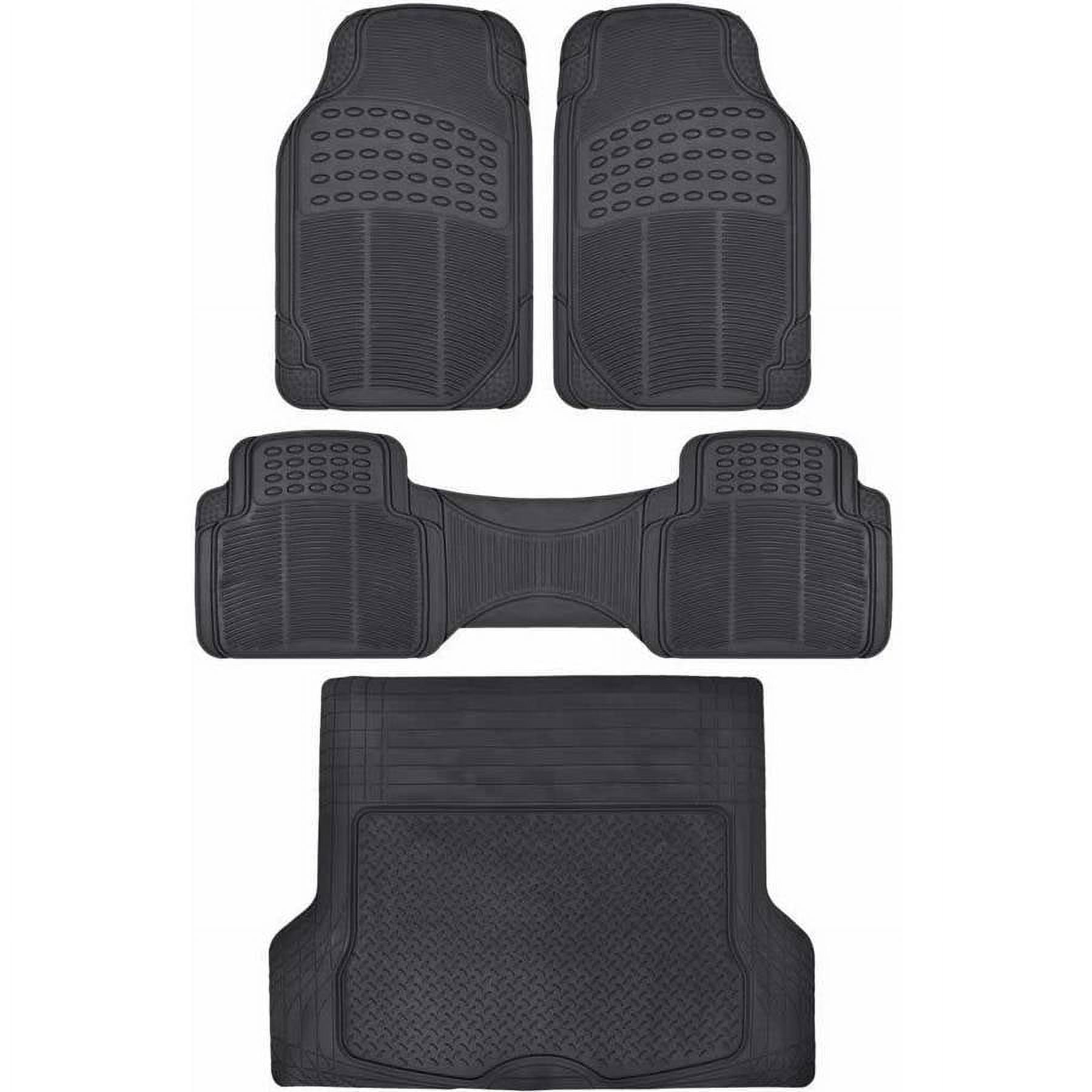 Motor Trend Odorless Car Floor Mats Heavy Duty Rubber with Large Cargo ...